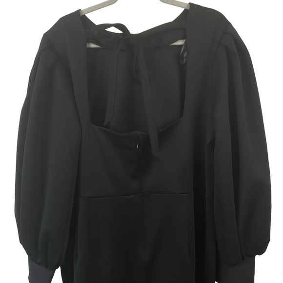 NWT ELOQUII Black Puff Sleeve‎ Tie Back Cuff Pencil Ponte Dress Plus Size 22 NEW - Picture 10 of 15